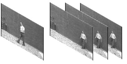 Fig.4: Forward prediction using 16x16 mbSizeIn the above figures, the compensated images are obtained using macro blocks of size 8x8 and 16x16. The fig.3is obtained when we used macro block of size 8x8 so a total of 20134 computations are needed. In fig.4is obtained by using 16x16 size macro block where the total of 4910 computations is required.