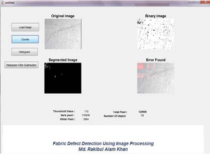 Fig-10: Test image 6 This image contains a error tight weft thread. The area is marked red.