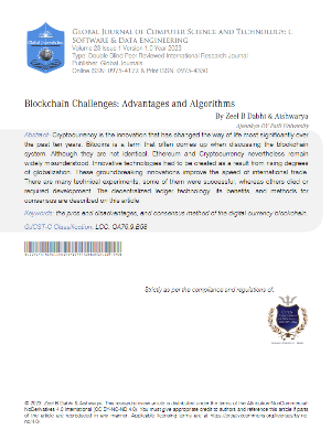 Blockchain Challenges: Advantages and Algorithms