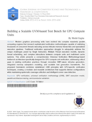 Building a Scalable UVM-Based Testbench for GPU Compute Units